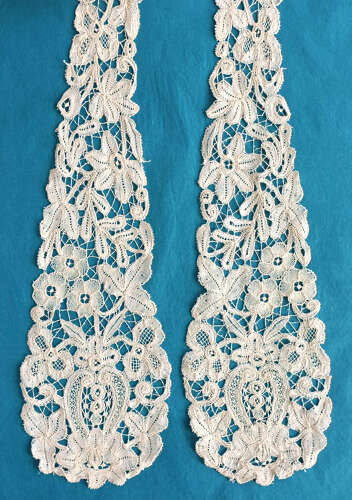 Antique Bruges Bobbin Lace Collar and Dress Front