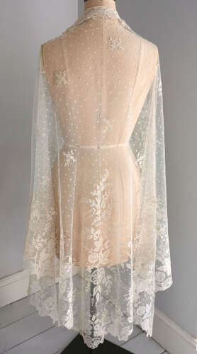Antique Needle Lace Applique Shawl