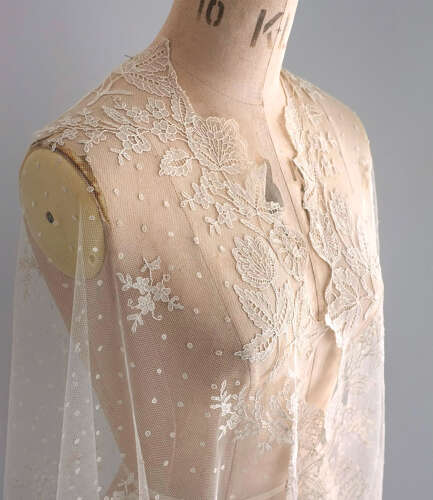 Antique Needle Lace Applique Shawl