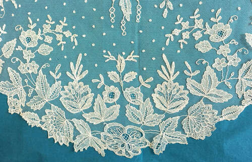 Antique Needle Lace Applique Shawl
